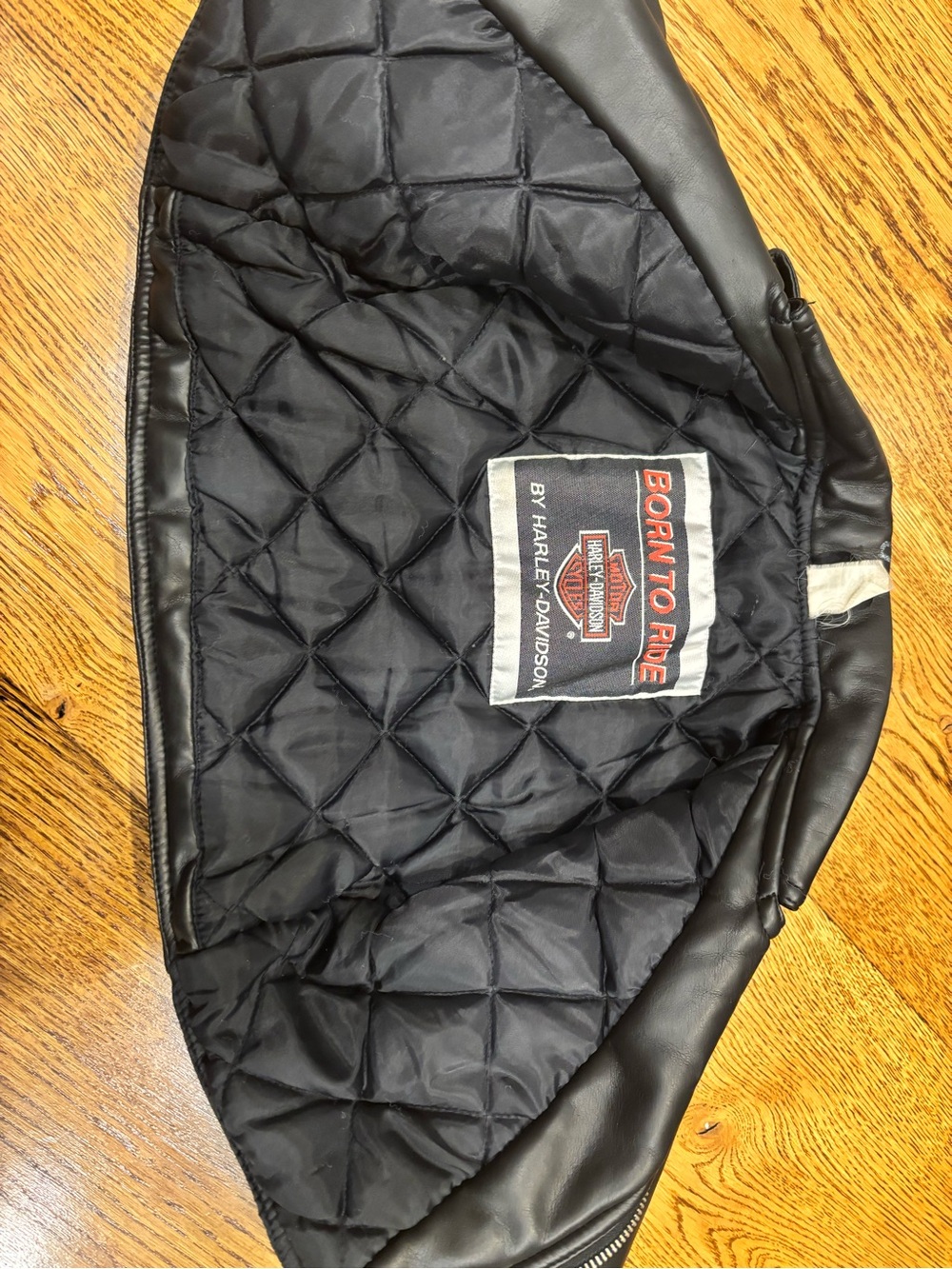 Harley-Davidson Y2K Vintage Motorcycle Leather Jacket Embroidered Size 18 Months - Picture 3 of 5
